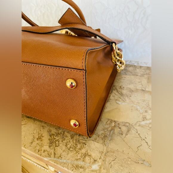 MICHAEL KORS Hamilton saddle saffiano leather shoulder bag satchel tote - Picture 8 of 9